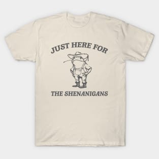 Just Here For The Shenanigans T Shirt, St Patrick's Day Funny Frog Meme T-Shirt